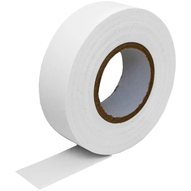 20m PVC ruban isolant 19mm Bande adhésive Blanc ruban isolant Électricien Hobbyi