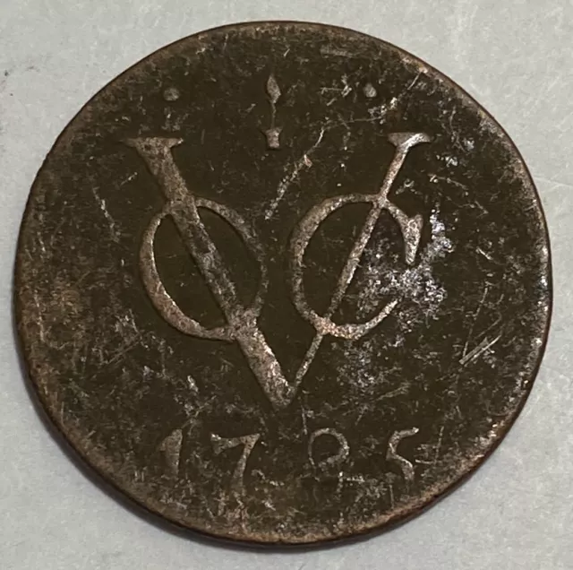 1785 Dutch East India Company Duit Coin Gelderland Province VOC