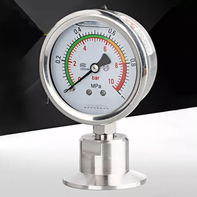 0.1MPa~6MPa Pharmaceutical Pressure Gauge Manometer OD Tri Clamp Membrane