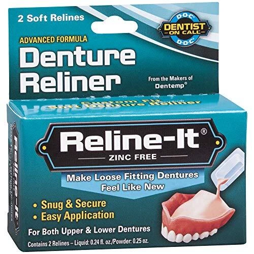 Reline-It Advanced Denture Kit 2 Soft Reline for Both Upper and Lower Dentures