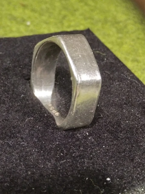 Bague Ancienne En Argent Massif 925 - Alliance Simple Vintage, Fabrication Française