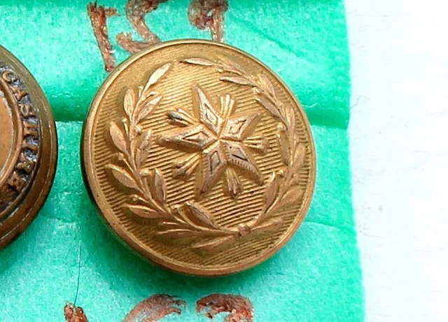 Lot De 6 Boutons Dorés Demi-boule – Armée Française – AM & Cie GJ & F – Paris – 20 Mm Et 10 Mm