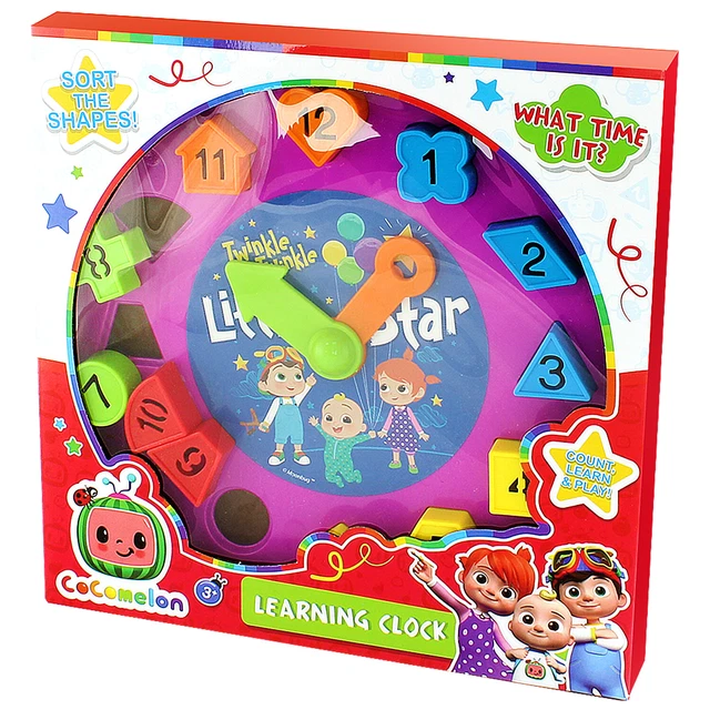 LEARNING TIME Clock Kids Educational Play Teaching Toy Shapes