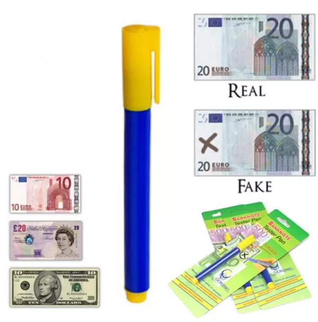 2X New Bank Note Tester Pen Money Checking Detector Marker Fake Banknotes OffiAY