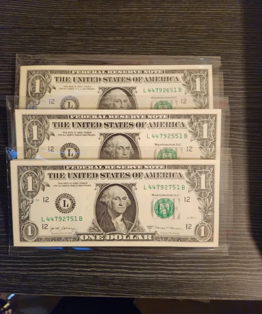$1 ONE Dollar Bills Sequential Notes NEW Uncirculated - Lot of 50- Series 2017