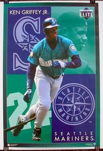 Htf 1994 Costacos Bros Seattle Mariners Ken Griffey Jr Poster Elite Series 23X35