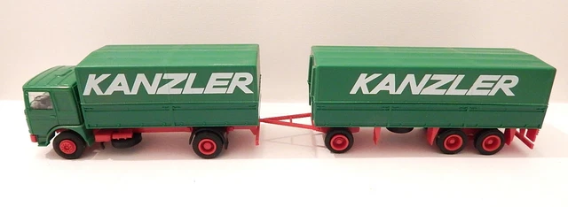 WIKING CAMION MERCEDES Remorque Kluwe Spedition Ho 1/87 Boite Tbe EUR
