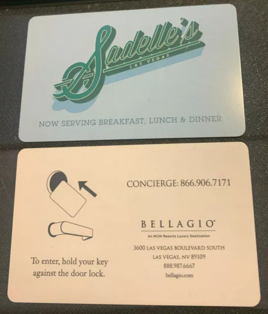 Bellagio Casino Resort Hotel Room Key Card Sadelle's Las Vegas NV September 2020