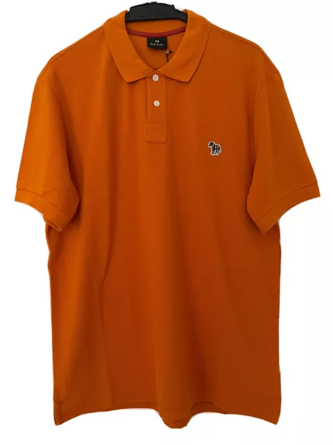 Paul smith men’s regular fit zebra logo polo shrt in orange