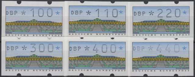 BRD Bund ATM2.1.1 VS3 postfrisch** mit senkr. rück.Nr 100/110/220/300/400/440 Pf