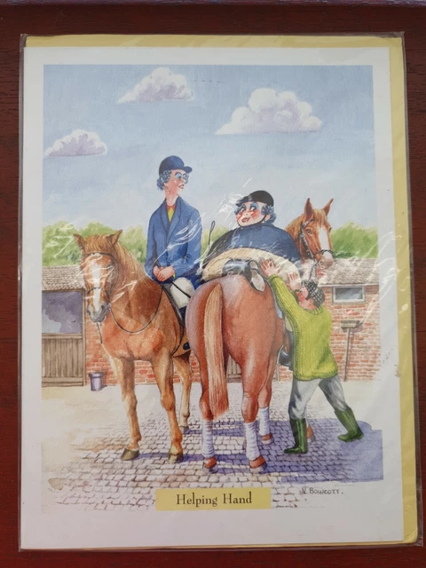 HORSE RIDING CARDS horse birthday card funny card horses BLANK ...