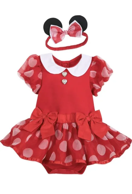 Disney Red Minnie Mouse Costume Bodysuit for Baby 3 - 6 months New