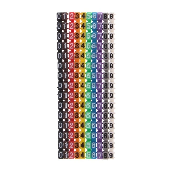 150 Pcs Cable Markers Colourful C-Type Marker Number  Label For 1.5mm Wire