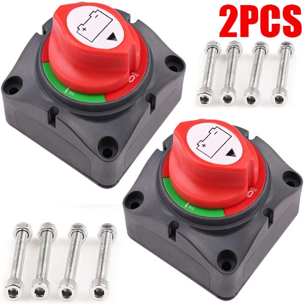 2X BATTERY SWITCH Disconnect Isolator Master Power CutOff ON/Off For