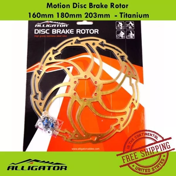 ALLIGATOR Motion Disc Brake Rotor  w/160mm 180mm 203mm MTB Road Bike - Titanium