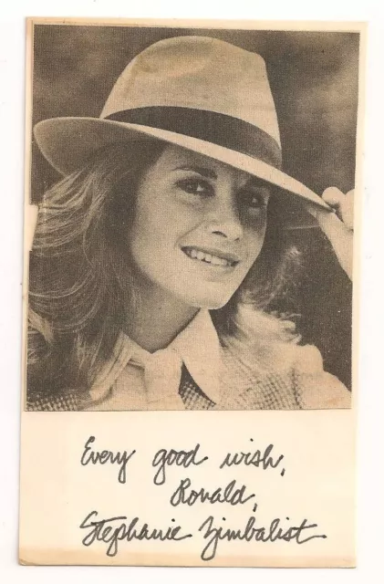 Stephanie Zimbalist AUTOGRAHED  Index Card    Remington Steele