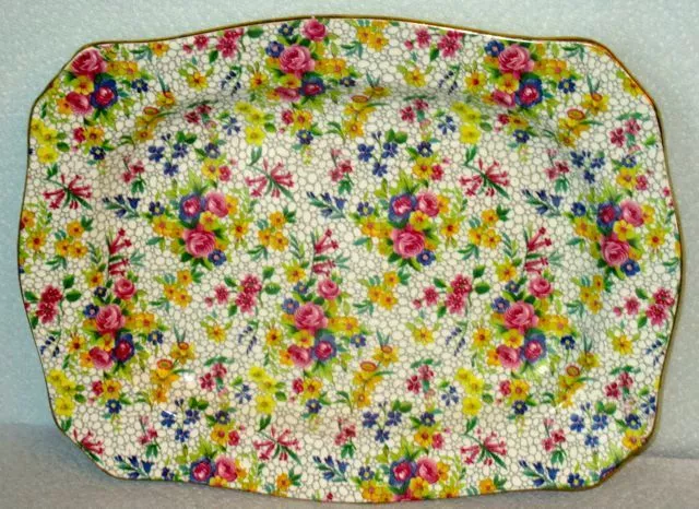 Royal Winton Gorgeous Chintz Fireglow Pattern Cookies Plate 1930s