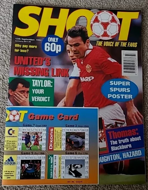 Vintage Shoot! Football Magazine  - 12Th September 1992 - United's Missing Link