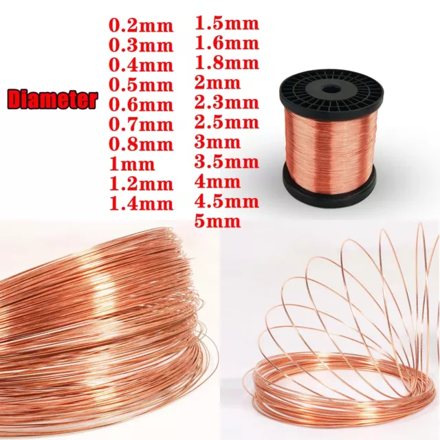 Copper Wire Round Ø0.2mm To 5.0mm Round Copper Wire Solid Bare Ssorted Sizes