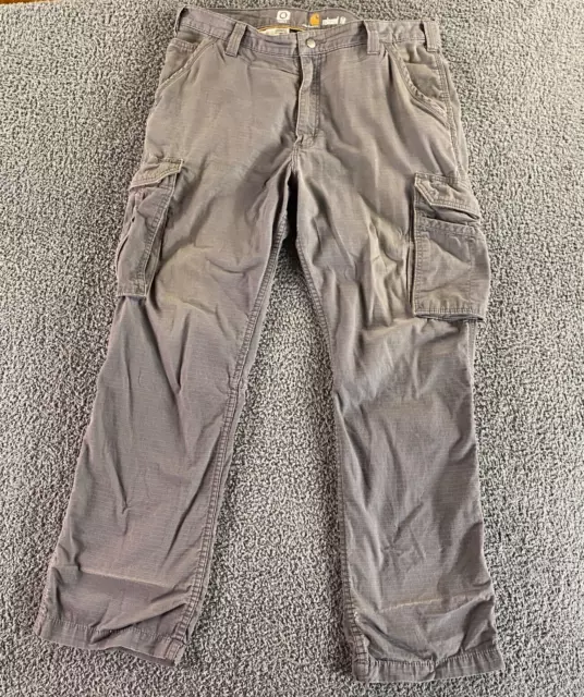 CARHARTT PANTS MENS 37x31 Gray Force Relaxed Fit Tappen Cargo Tag 36x32 ...