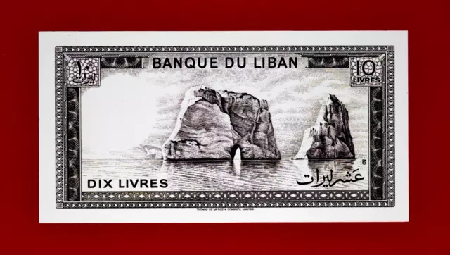 TEN 10 LIVRES 1986 (١٩٨٦) LEBANON LIBAN UNC NOTE (P-63f) Last Issue In The Serie