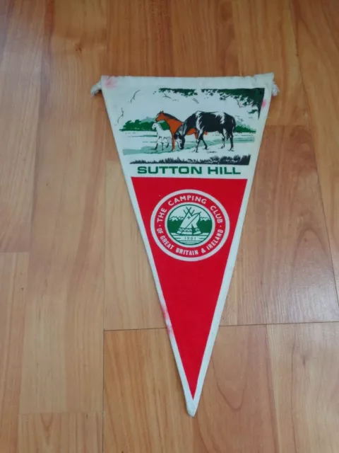 Vintage National Fol Sutton Hill Camping & Caravan Club Pennant Flag