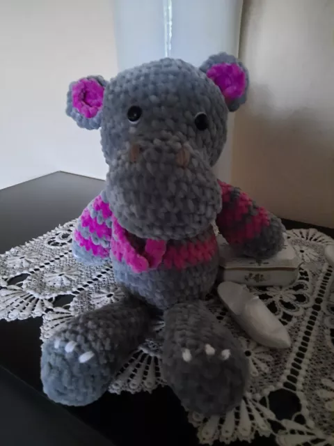 Amigurumi Häkeltiere NILPFERD gehäkelt ca. 30 cm Kuscheltiere  Deko NEU