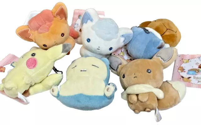 Pokémon Dessert Plate 2017 Marzipan Series Peluche Plush Toy Keychain Set