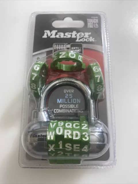 New Master Lock 1534D Locker Lock Set Your Own Word Combination Padlock atq