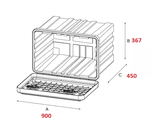 DAKEN Just 900 Coffre a outils 90L Boîte De Rangement Camions Boîte à outils 2