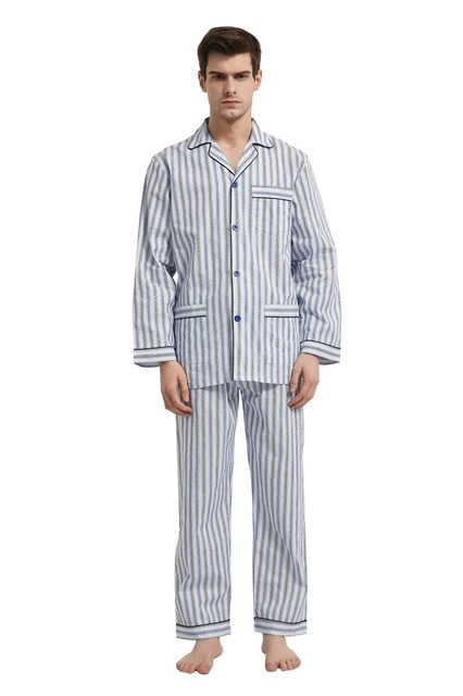 Pyjama Homme Court 2 Pièces En Coton - Haut Col V Et Short - Confortable Et Doux - Pour été Et Nuit - Taille L