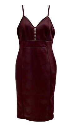 Haute Monde Women's Spandex Bodycon Back Slit Dress Size Medium Red Wine