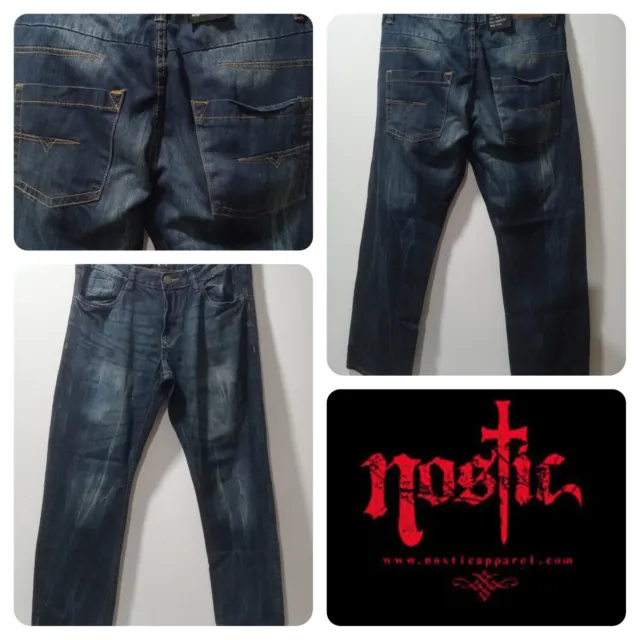 NOSTIC Men's Dark Blast Blue Washed Jeans Size 36W x 32L.MSRP $60.00 New One Tag