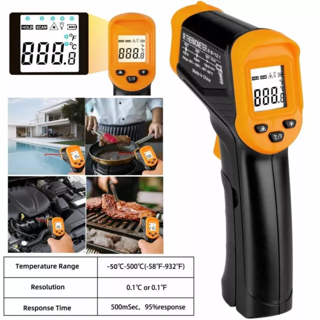 Handheld Infrared Thermometer Non-Contact Digital Laser Temperature Gun Probe UK