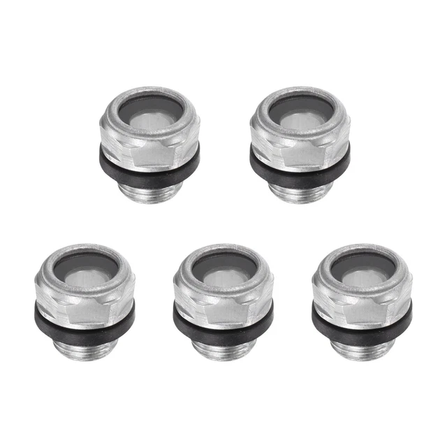 Aire Compresor Aceite Nivel Indicador Mirilla Vidrio M10x1mm Macho Roscado 5uds