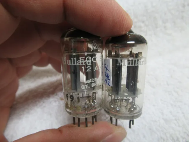 2  amperex Mullard 12ax7 tube tested .for mcintosh or narantz