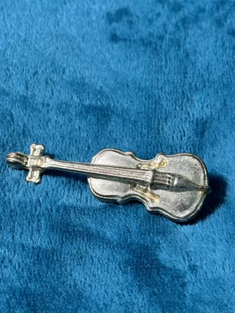 Vintage ENG 183 Silver-tone  Metal Miniature Dollhouse Violin