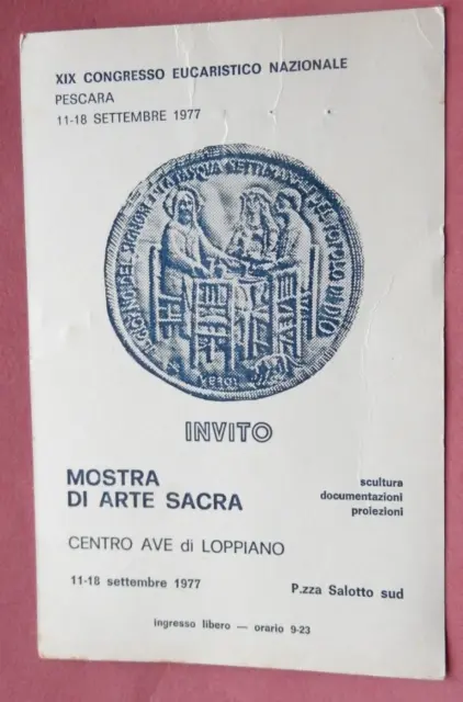 pescara, 1977, XIX congresso eucaristico,centro Ave Loppiano,17 cm, lievi difett