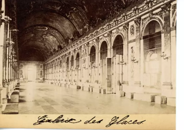 France Versailles Le château La Galerie des Glaces  Vintage Albumen Print Tira