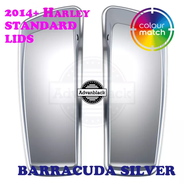 US Stock Barracuda Silver standard Stretch Saddlebag Lid for Harley FLHX 14+