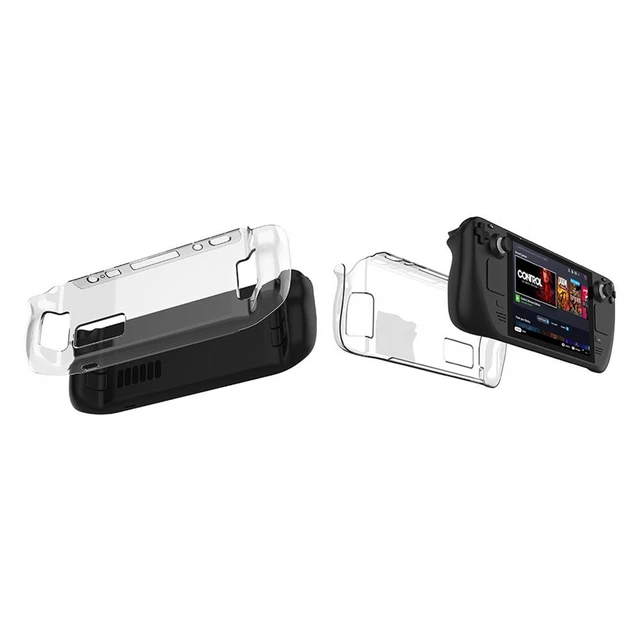 Étui rigide PC transparent cristal pour console Steam Deck découpes précises