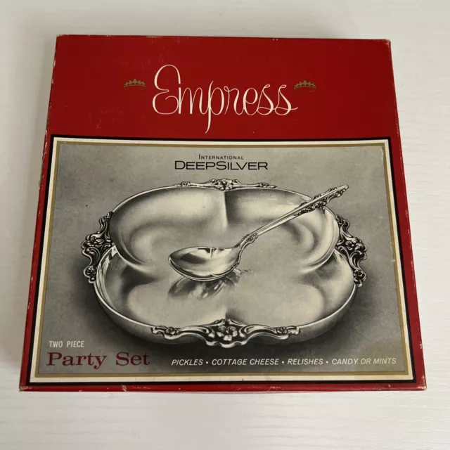 Empress Vtg International Deepsilver Party Set Spoon And Tray