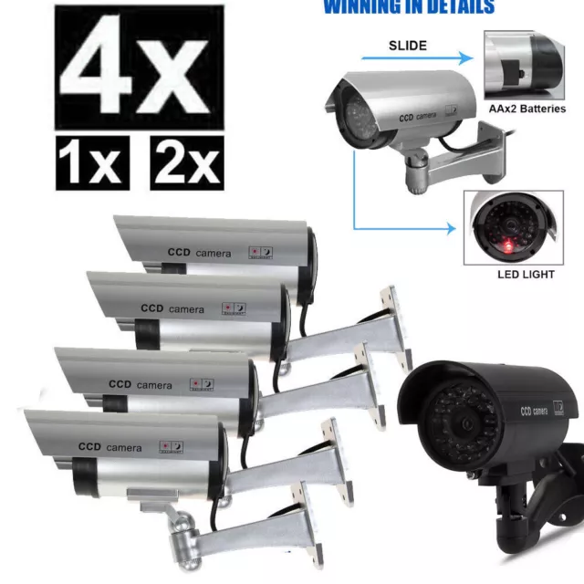 Outdoor Dummy Fake Security Camera CCTV Surveillance with Flashing LED Light