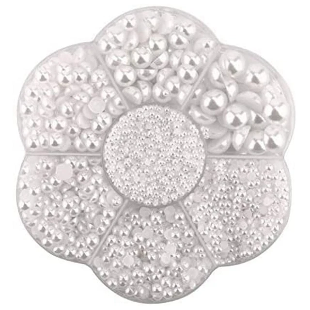 5600 ud. 2/3/4/5/6/8/10 mm perlas planas blancas medias perlas para artesano hágalo usted mismo M2O1