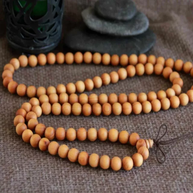 8mm Natural 108 pcs round Cedarwood Beads necklace Gift Spirituality Bohemia