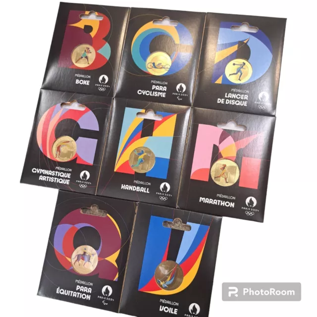 PARIS 2024 OLYMPIC Games Alphabet Medallions x 8 Official Limited