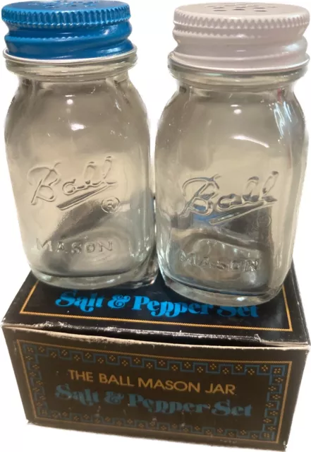 Vintage Ball Mason Jar Salt & Pepper Shakers 1988  New Old Stock Made in 🇺🇸