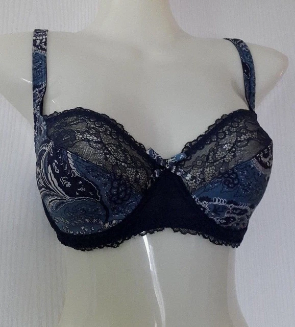 Soutien-gorge Lise Charmel Emotion Bengale Avec Armatures - Bleu Marine - Bonnet D - Taille FR85 (EU70/UK32)