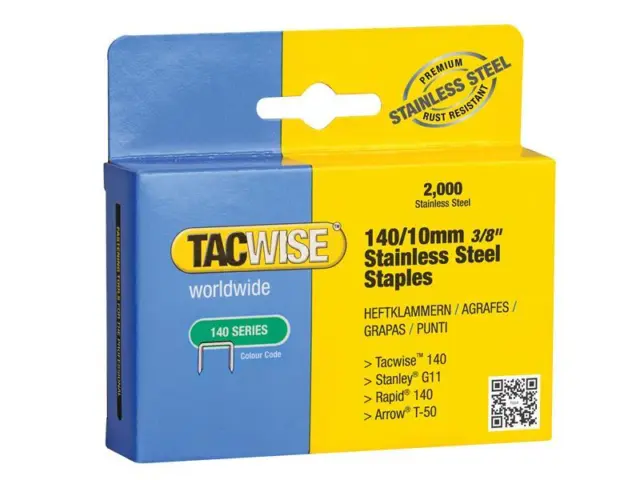Tacwise 140 Stainless Steel Staples 10mm (Pack 2000) TAC1217