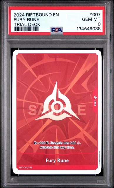 2024 RIFTBOUND: LEAGUE Of Legends Trial Decks #007 Fury Rune Psa 10 £0. ...